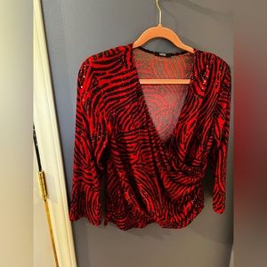 MSK elegant top xl black and red